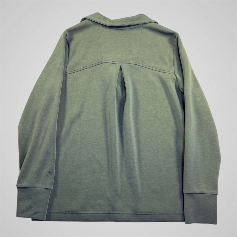 Tommy Bahama Islandsoft V-Neck Olive Green Pullover Top Sweatshirt Womens Small - Picture 6 of 11